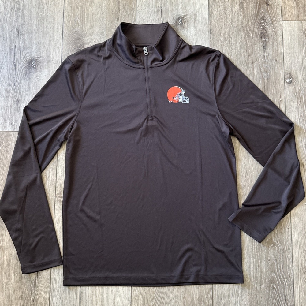 Fanatics Cleveland Browns Medium Quarter-Zip‎ Lightweight Pullover Brown-Orange